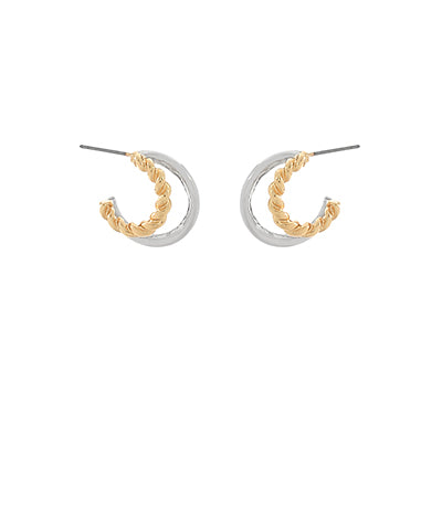 Textured Two Tone Hoops