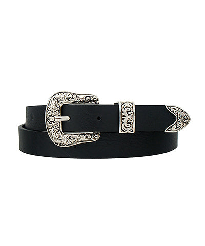 Swirl Embossed Buckle Belt