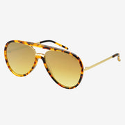 Shay Aviator Sunglasses- Tortoise/Gold Mirror