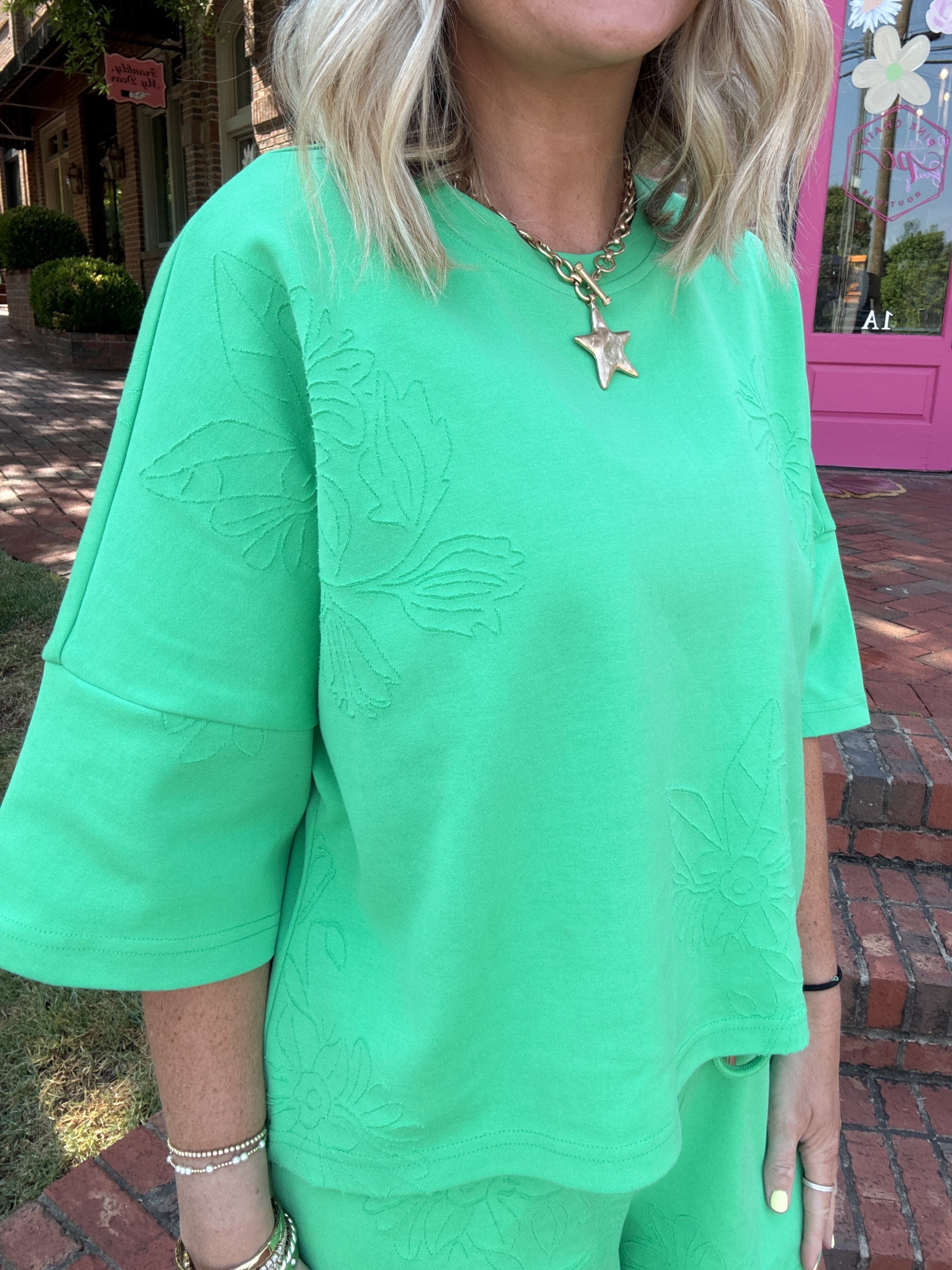 Walking Out The Door Embroidered Floral Top
