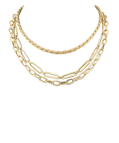 Rope & PaperClip Layered Necklace