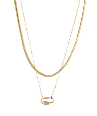 Carabiner Layered Necklace