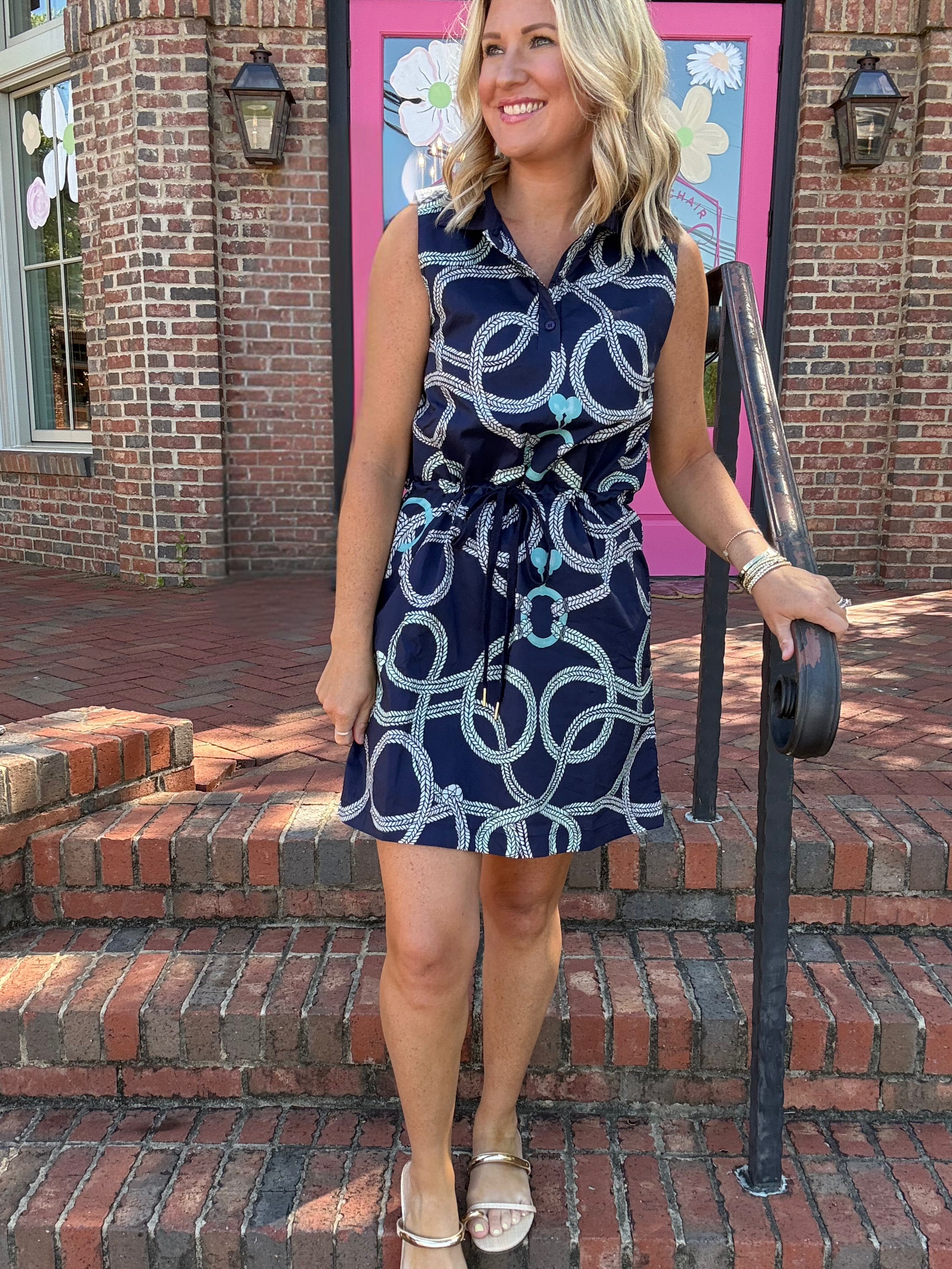 Talk About Forever Nautical Detail Sleeveless Dress