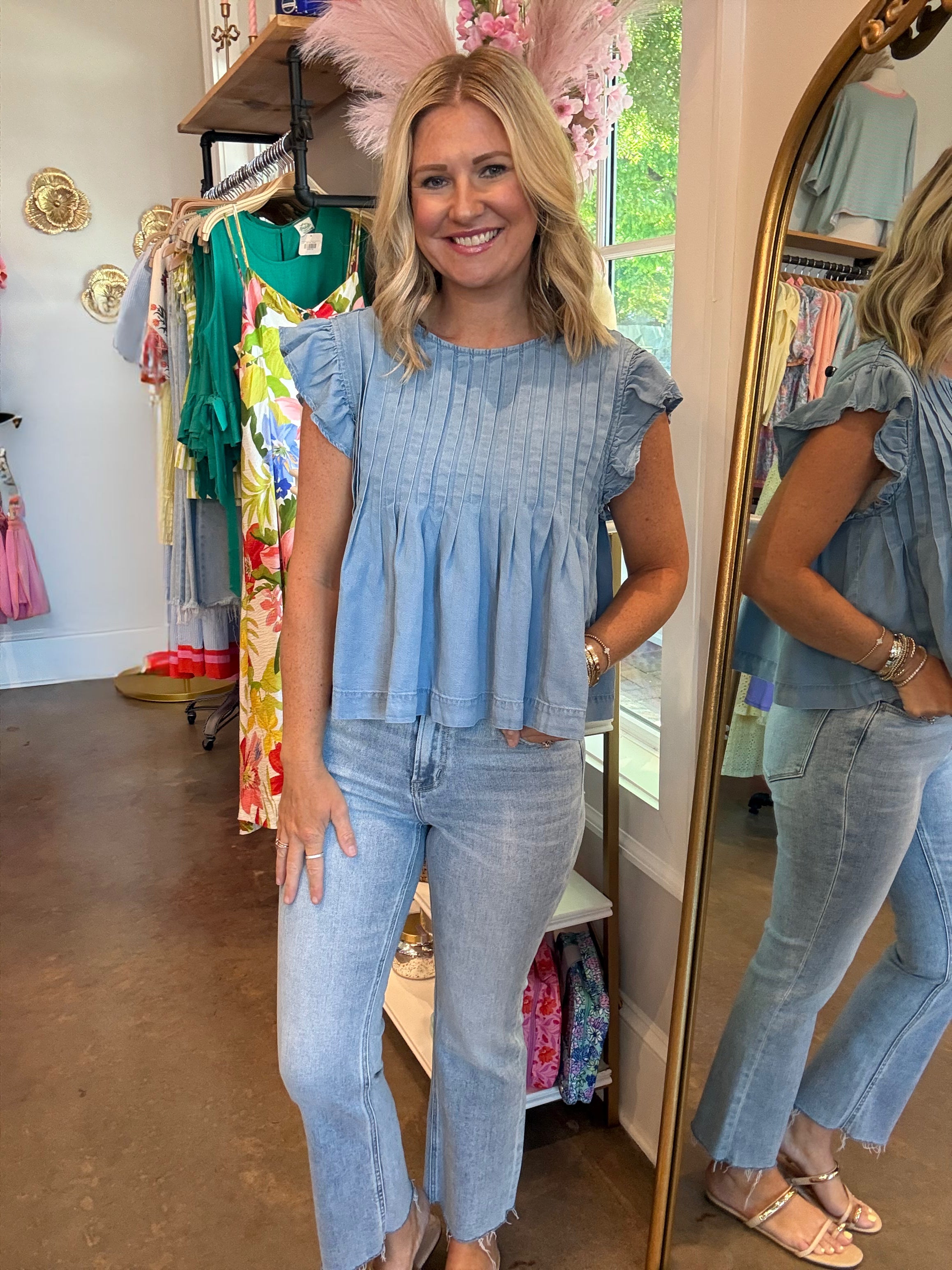 Misunderstanding Pleated Peplum Blouse