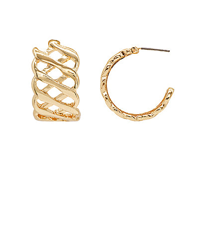 Zig Zag Pattern Metal Hoops