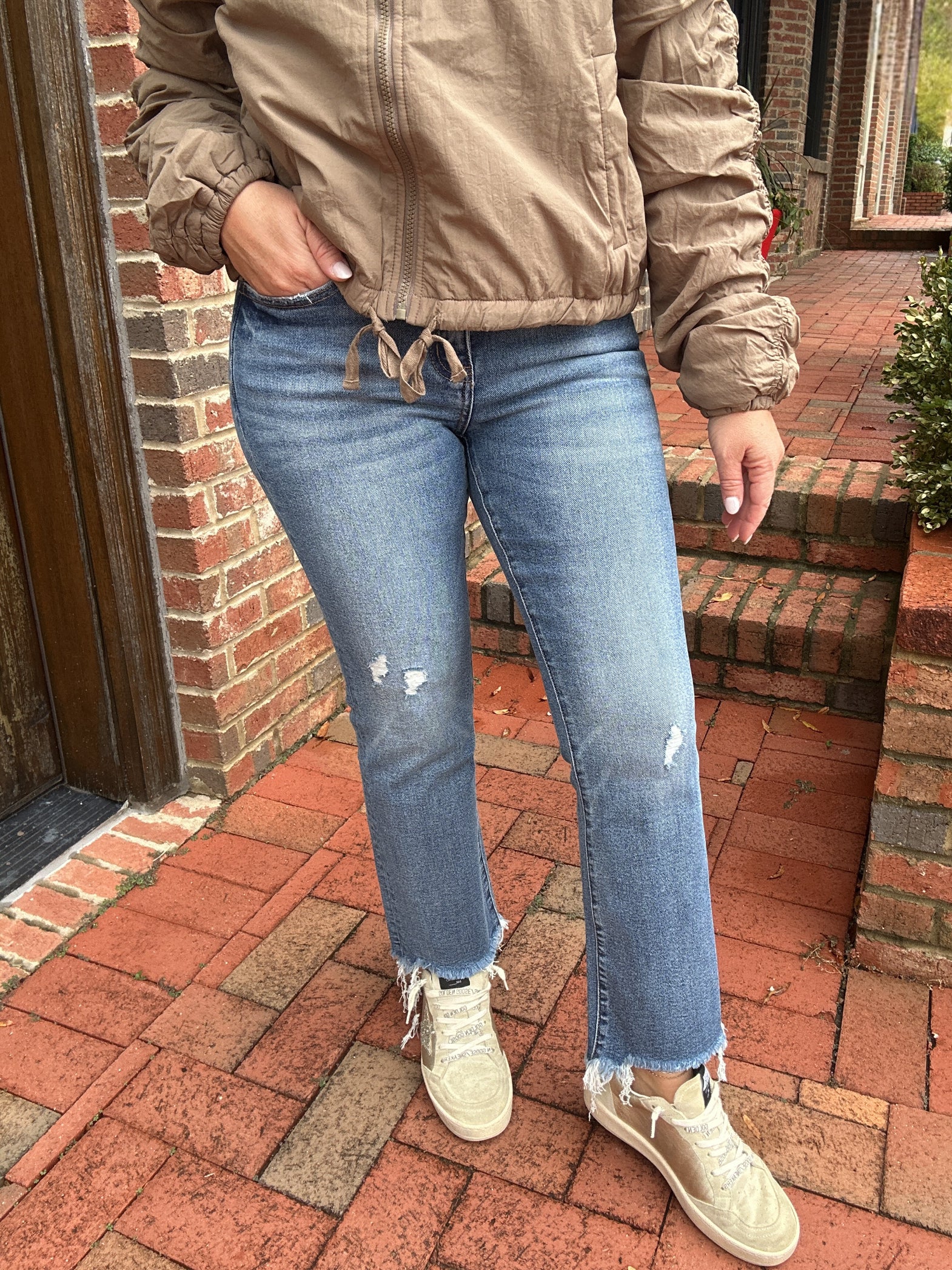 Empathy Mid Rise Ankle Bootcut Jeans