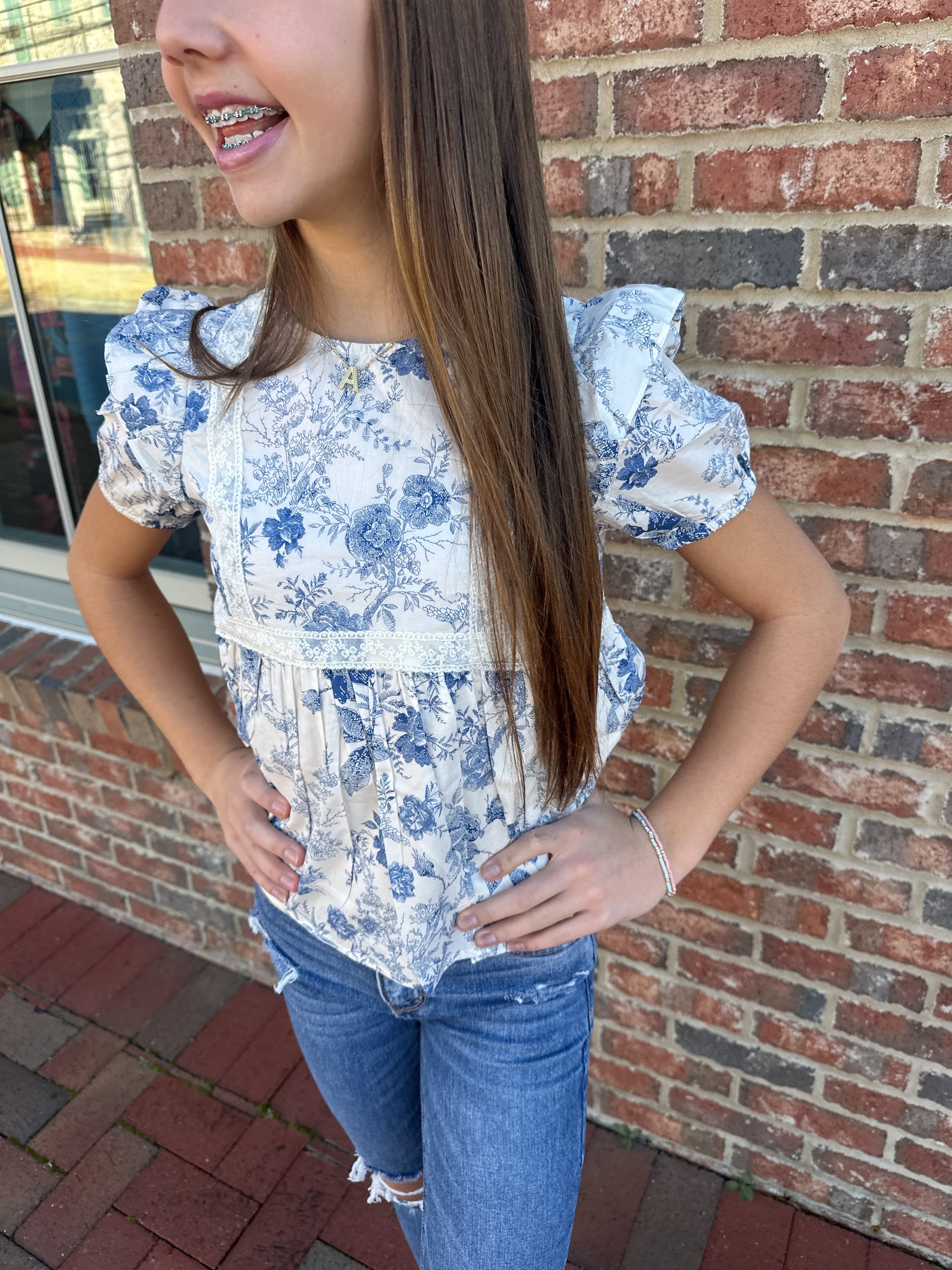 Simply Floral Girls Peplum Top