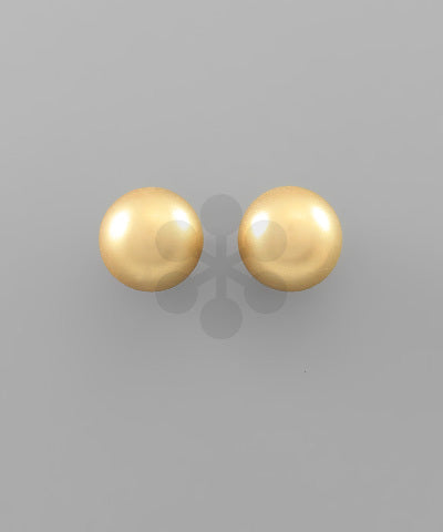 Matte Gold Ball Stud Earrings