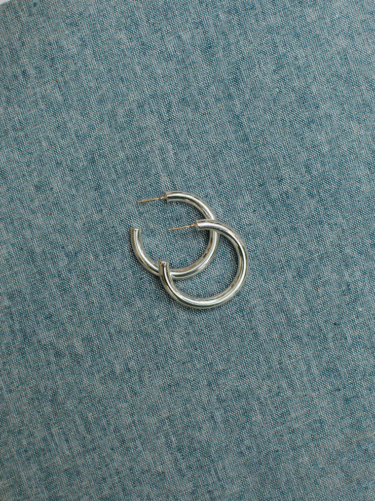 Cameron Earrings- Silver Shiny