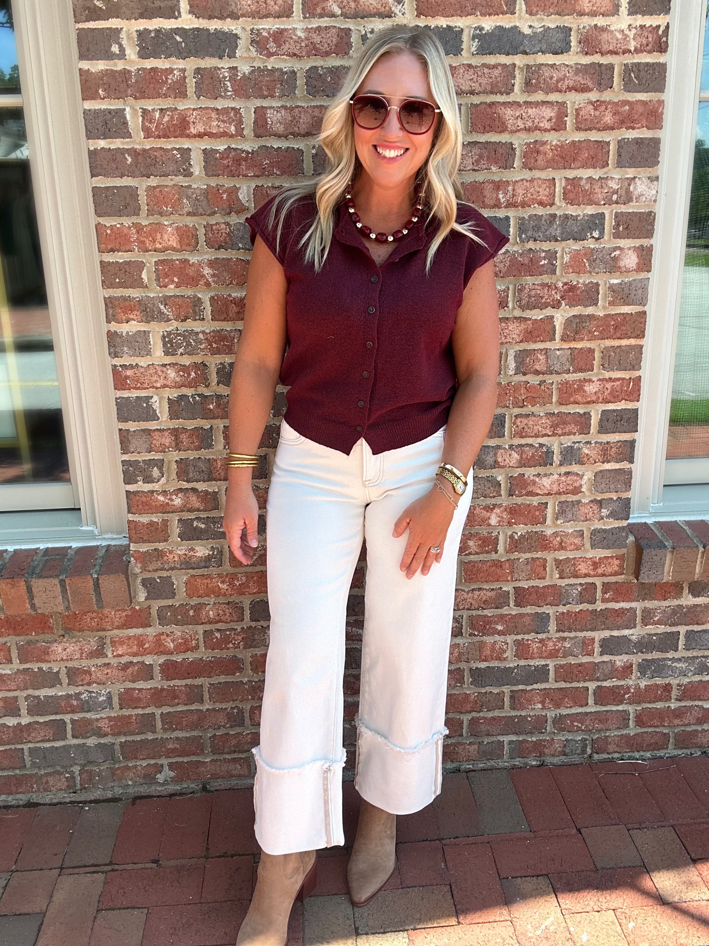 Cozy Caroline Cardigan in Burgundy