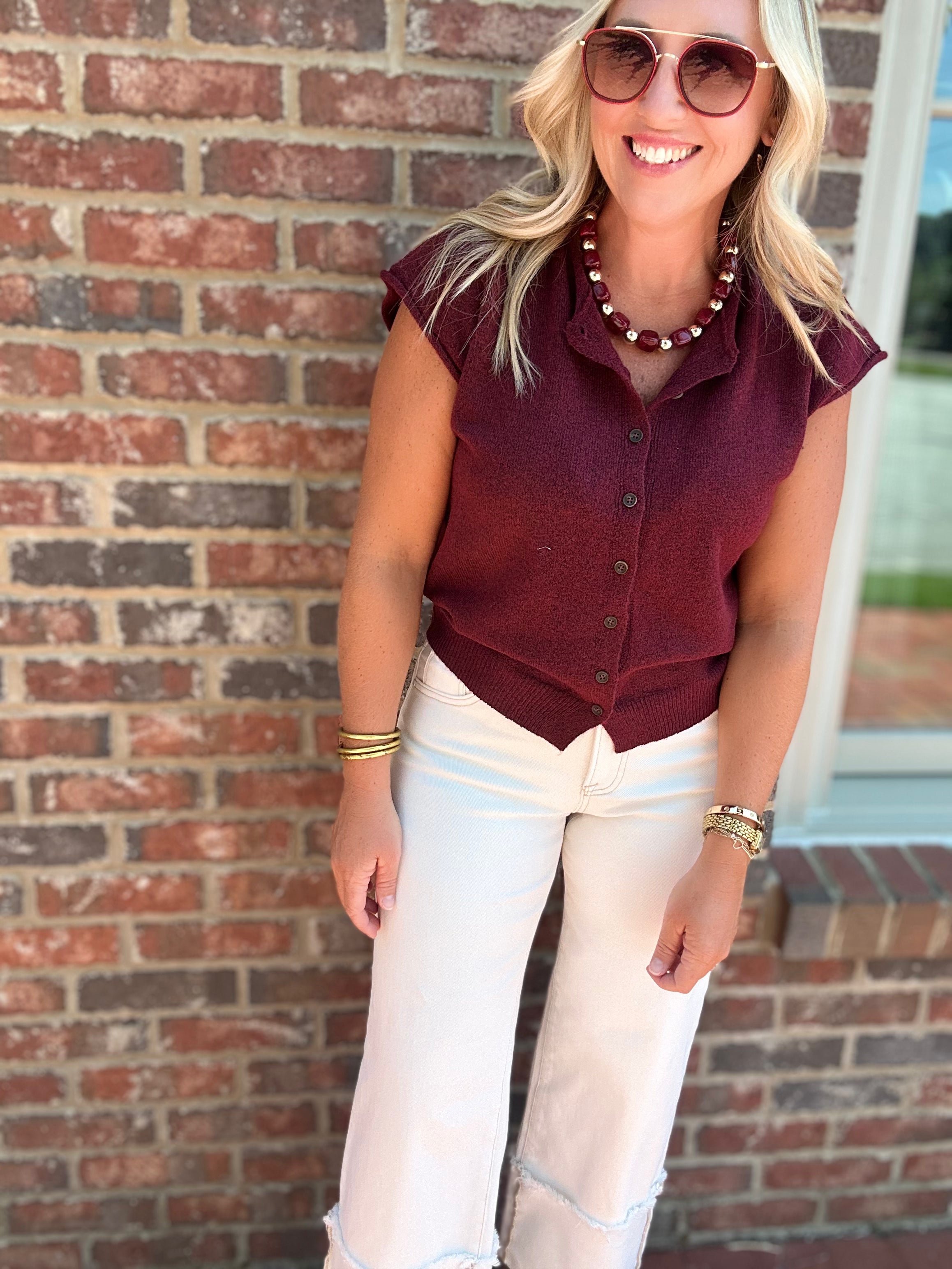 Cozy Caroline Cardigan in Burgundy