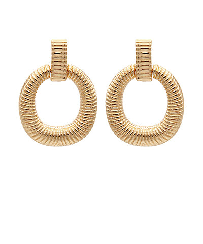 Roundy Coil Texture Drop Earrings