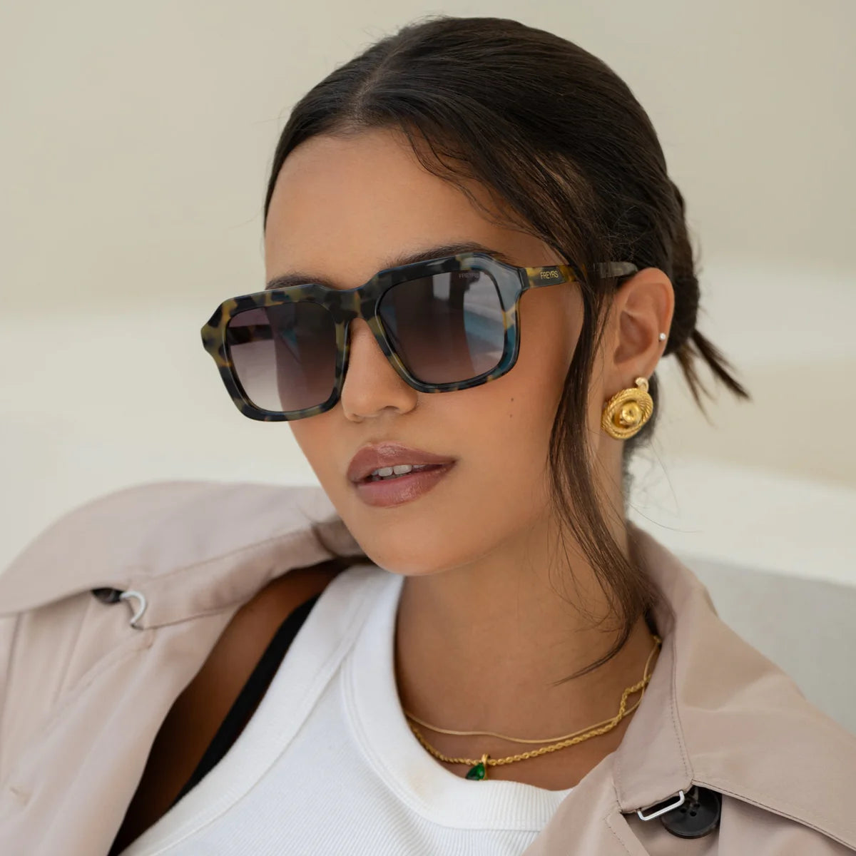Charlie Acetate Unisex Rectangular Sunglasses- Tortoise