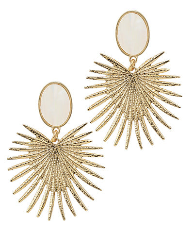 Sunburst Oval Drop Earrings