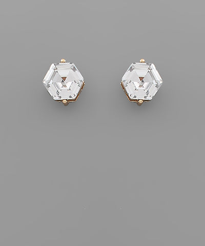 Hexagon Stud Earrings