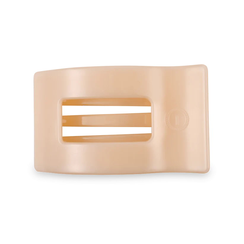 Almond Beige Teleties Medium Flat Rectangle Clip