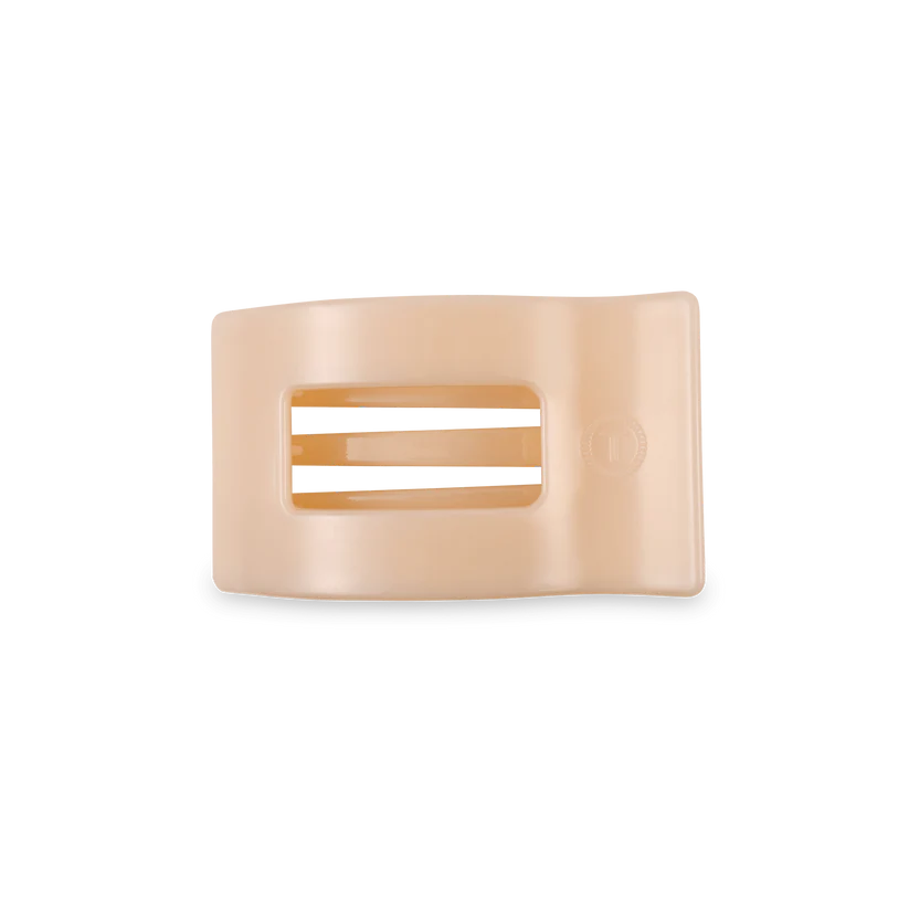 Almond Beige Teleties Small Flat Rectangle Clip
