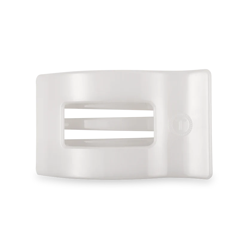 Coconut White Teleties Medium Flat Rectangle Clip
