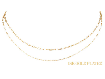 18K GOLD PLATED PAPERCLIP CHAIN, PETITE PAPERCLIP CHAIN NECKLACE