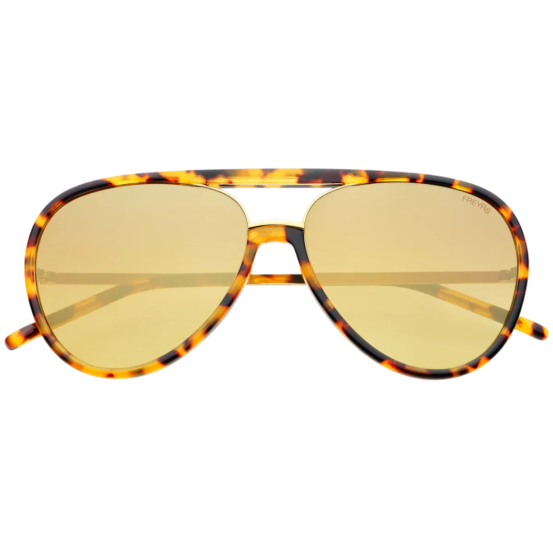 Shay Aviator Sunglasses- Tortoise/Gold Mirror