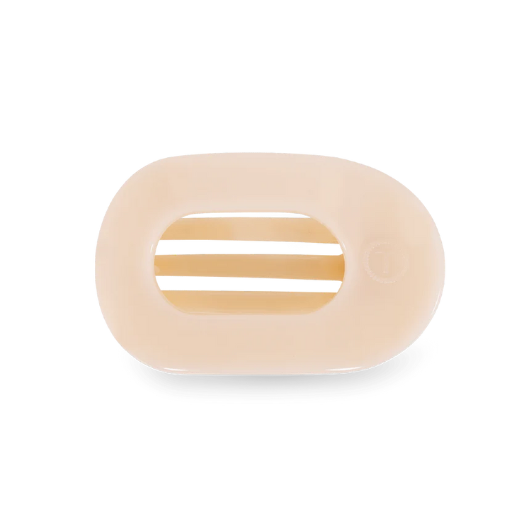 Almond Beige Small Flat Round Clip