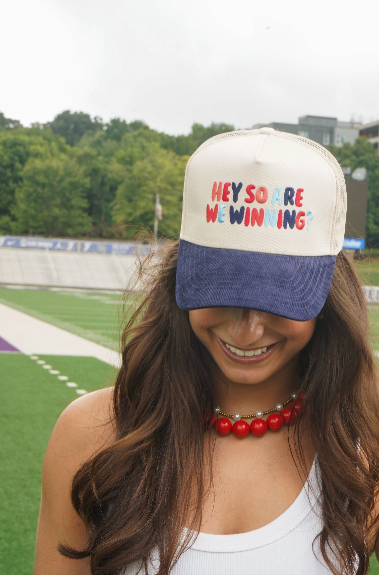 Hey So Are We Winning - Blue Corduroy Hat