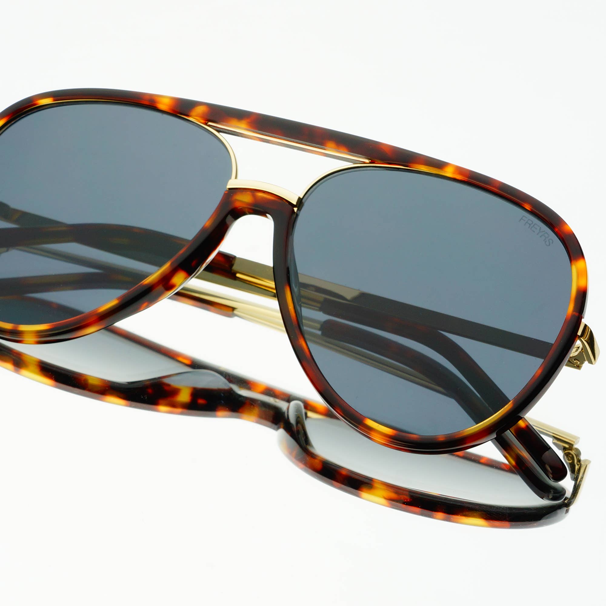 Shay Unisex Aviator Sunglasses : Tortoise / Solid Gray