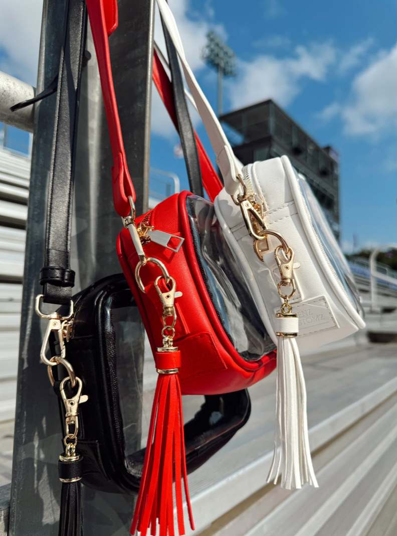 Stadium Approved Clear Gameday Purse with Tassel in White