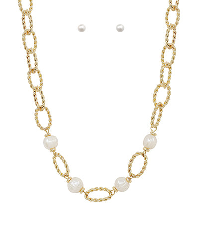 Pearl Twisted Chain Necklace