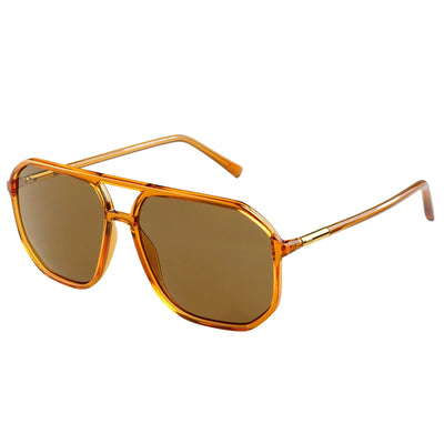 Billie Unisex Aviator Sunglasses- Light Brown