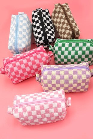 Checkered Make Up Pouch
