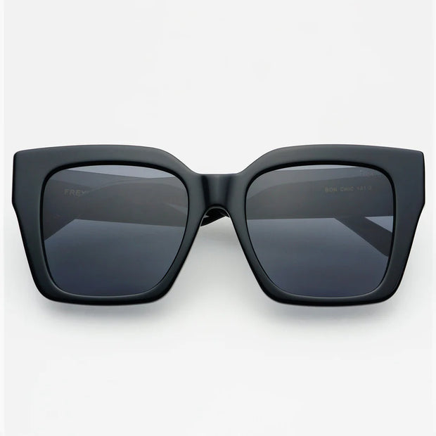 Bon Chic Oversized Square Sunglasses- Black